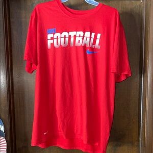 Nike Red Graphic Tee with Blue Accents